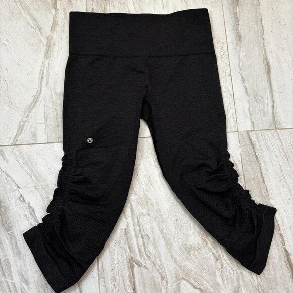 Lululemon Athletica In The‎ Flow II Heathered Black leggings Size 4 - Picture 6 of 11